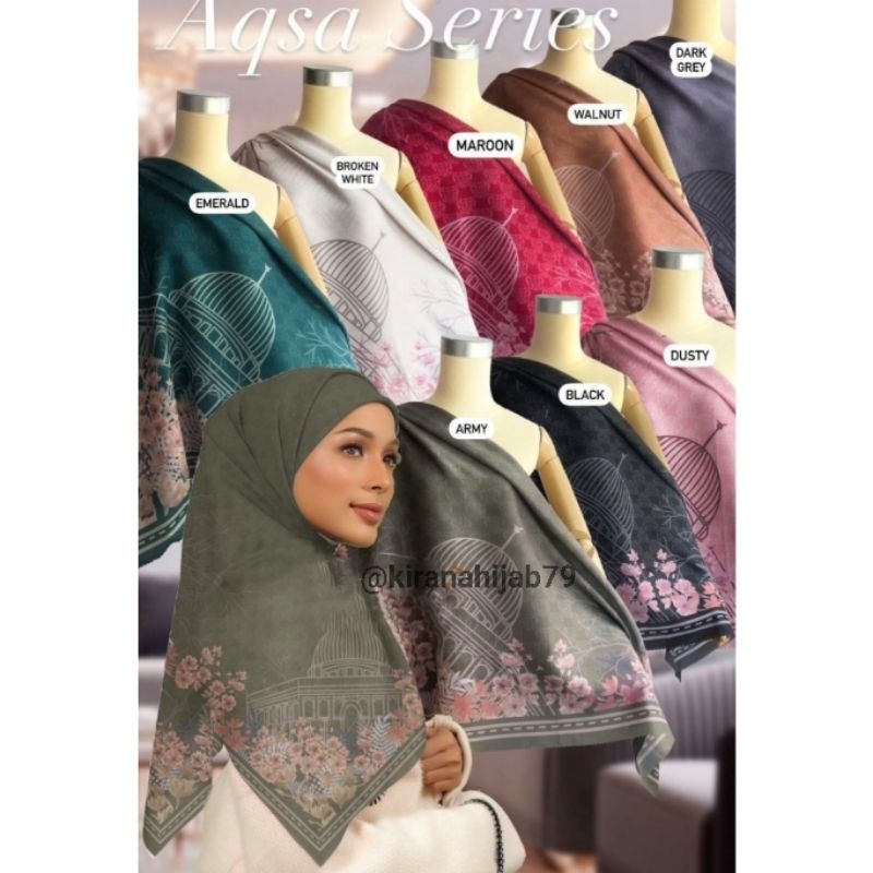 AQSA SERIES / Hijab Segiempat Voal Motif