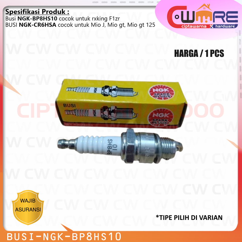 Busi Ngk BP8HS10 & NGK CR6HSA Original Busi Motor Fiz-R - CW2H