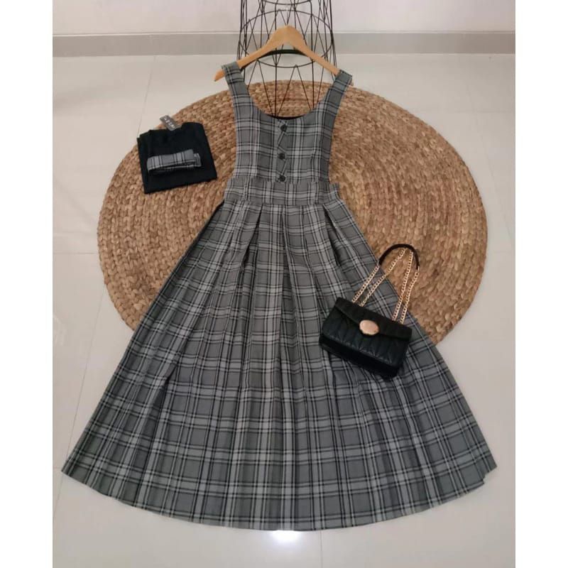 SET OVERALL KOTAK GRATIS INNER // OVERALL KOTAK ZR// OVERALL WANITA KEKINIAN PREMIUM