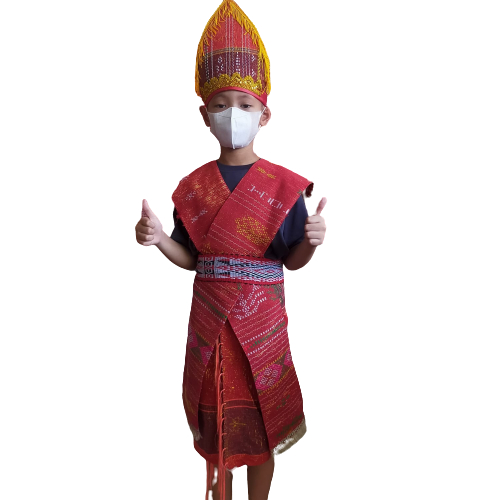 RB selendang ulos sadum / topi / ikat pinggang rajut / ulos sadum - PAKET PREMIUM ANAK ADAT BATAK
