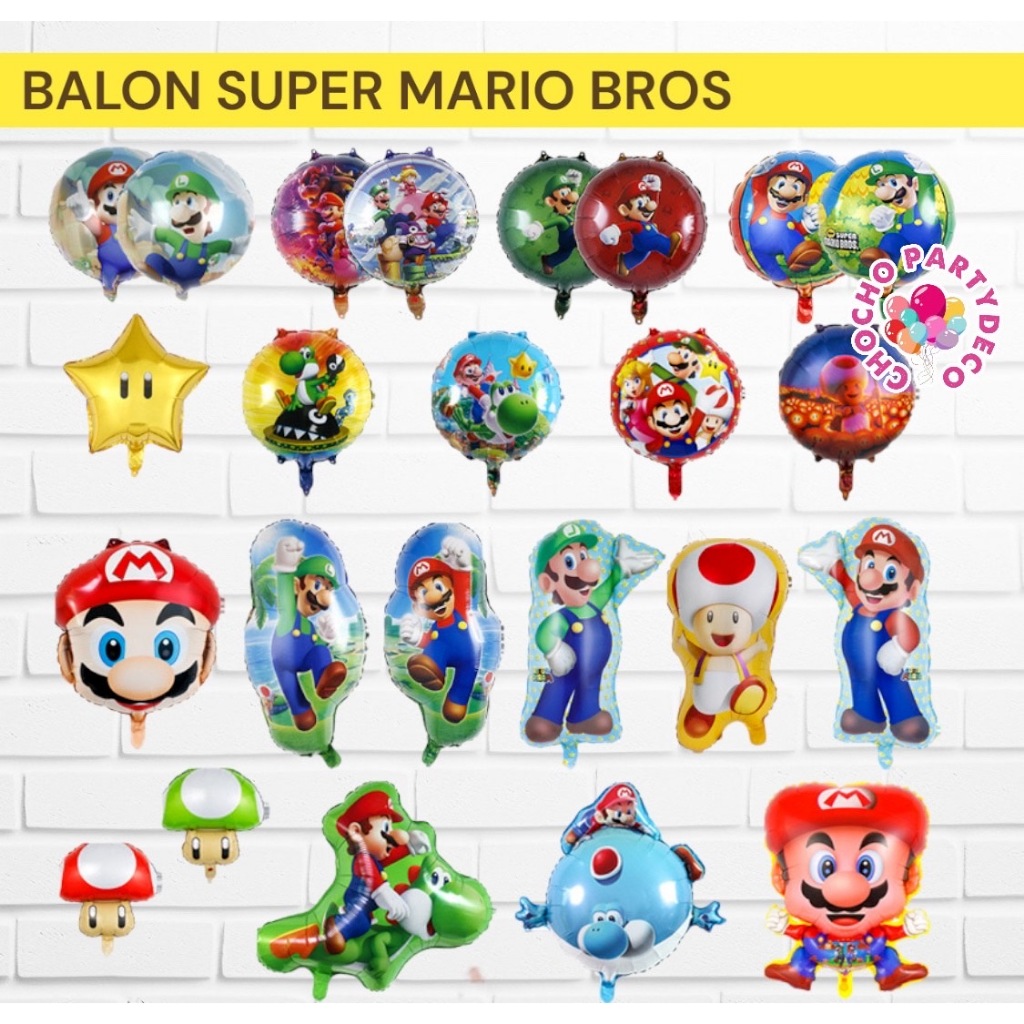 Balon MARIO BROS / Balon Foil Super Mario Bross Luigi