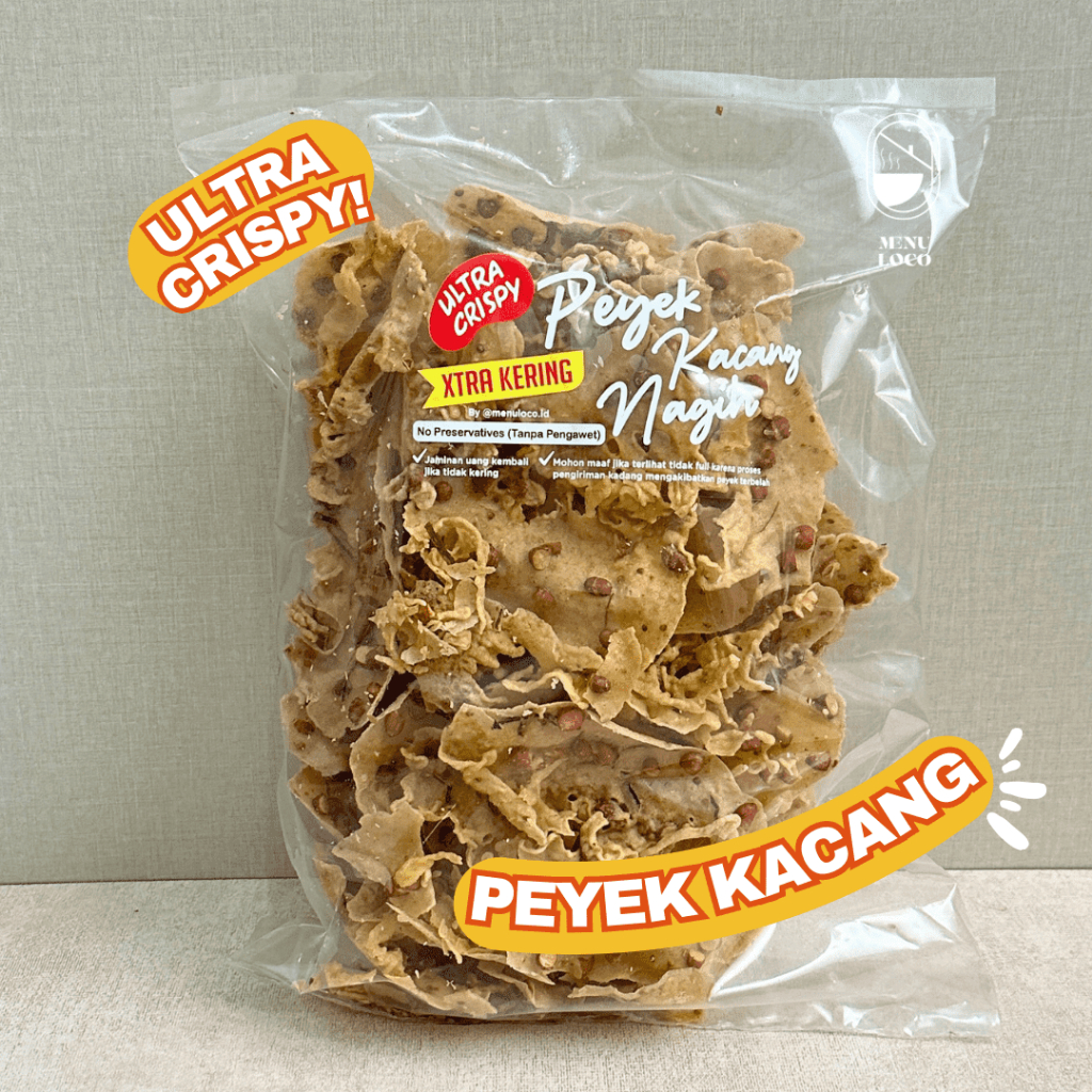 

Peyek kacang/teri/kecepe rawit Nagih @menuloco.id (pengiriman luar kota)