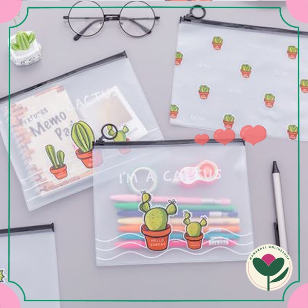 

MK497 ZIPPERBAG TEMPAT PENSIL CUTE CACTUS KAKTUS LUCU