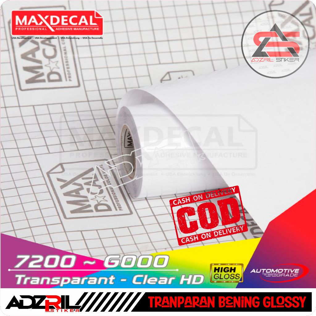 Skotlet Maxdecal  putih transparan ,7200 G000 (bening)  /skotlet motor / skotlet mobil /skotlet aqua