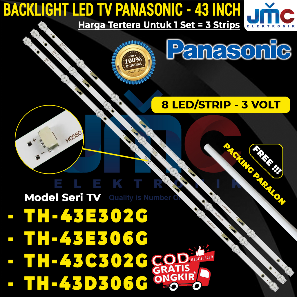TERBARU Backlight TV PANASONIC 43 Inch TH-43C302G TH-43D302G 43E302G 43D306G 43E306G
