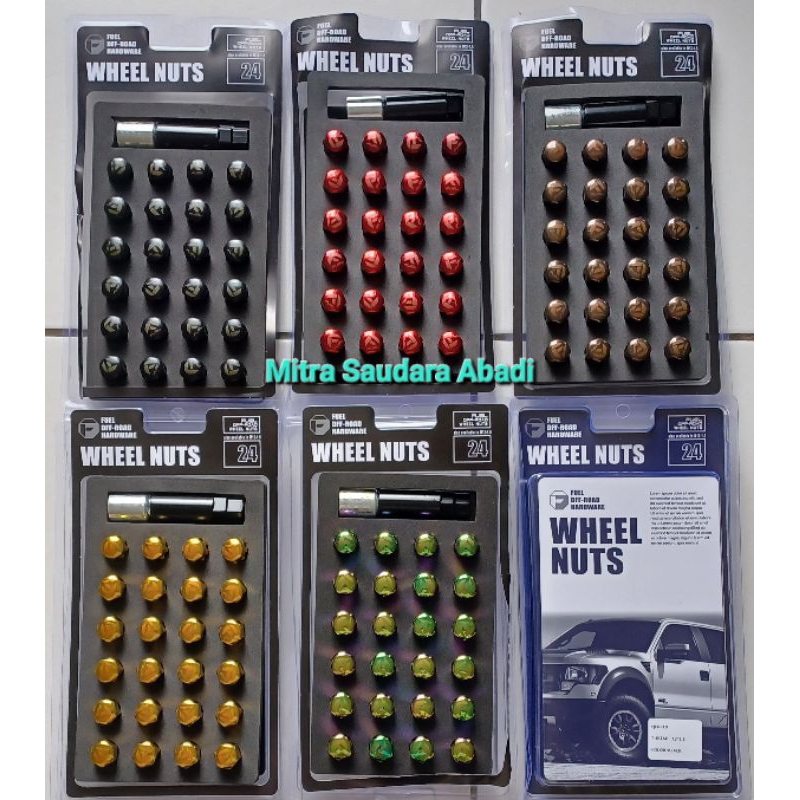 Mur Roda Mobil baut racing FUEL OFFROAD 24pc untuk Pajero Sport Fortuner Ford Everest Ford Ranger Ch