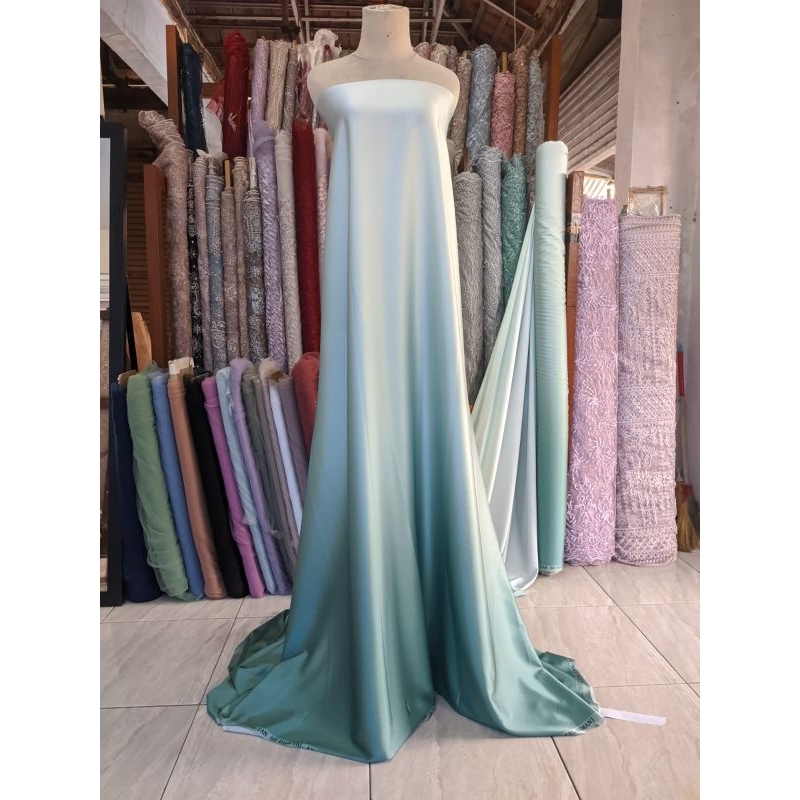 kain silk ombre armani dasar putih