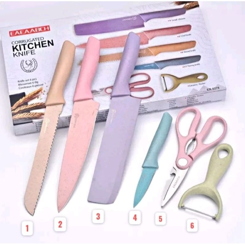 Pisau Dapur Set 6 in 1 / Kitchen Knife Set
