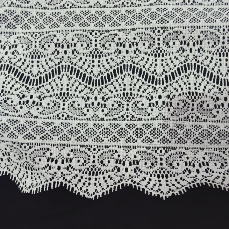 KAIN BROKAT RENDA PUTIH  (HARGA PER 1 METER)