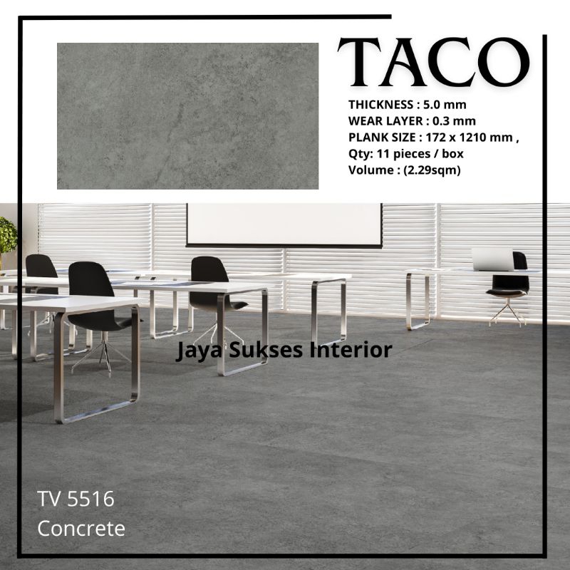 Vinyl SPC TACO  TV 5516 Tebal 5mm Klik Sistem / Box