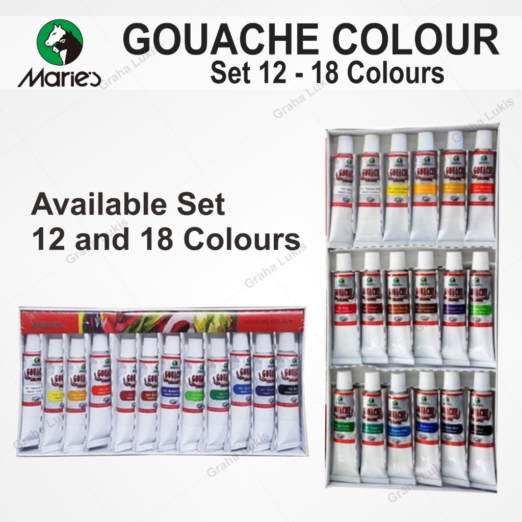

HJK Marie's Gouache Color Set 12/18 Warna Tahan Lama