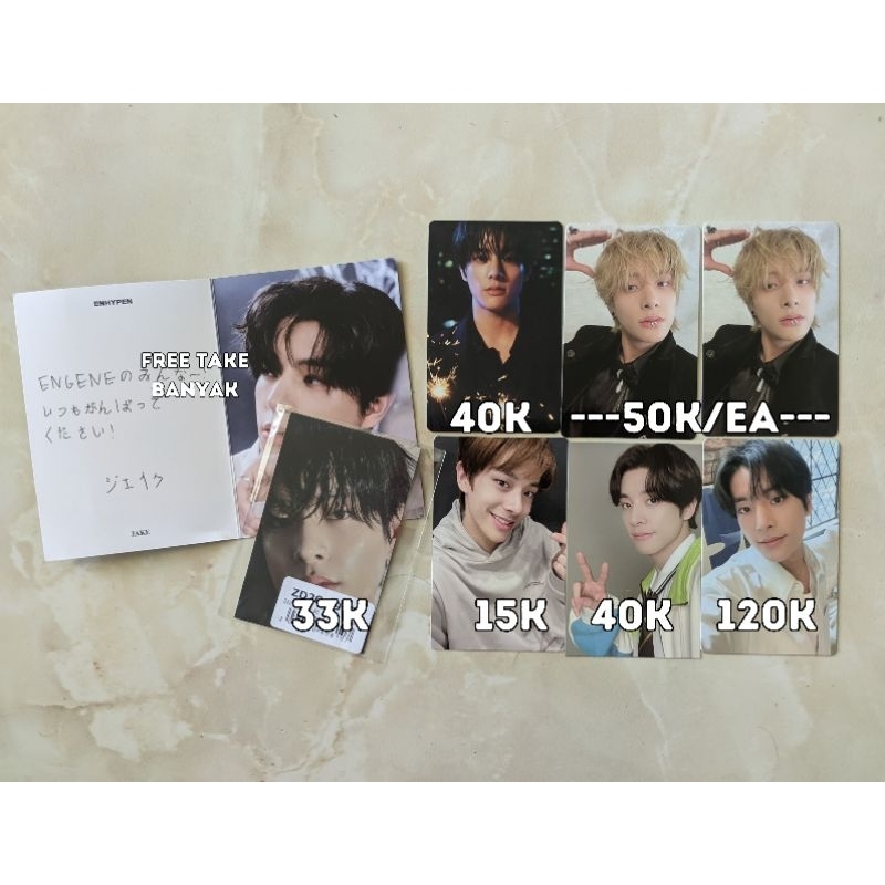 PHOTOCARD JAKE ENHYPEN OFFICIAL SENKOU DARK BLOOD YOU JPFC 2ND ENNIV LIGHTSTICK