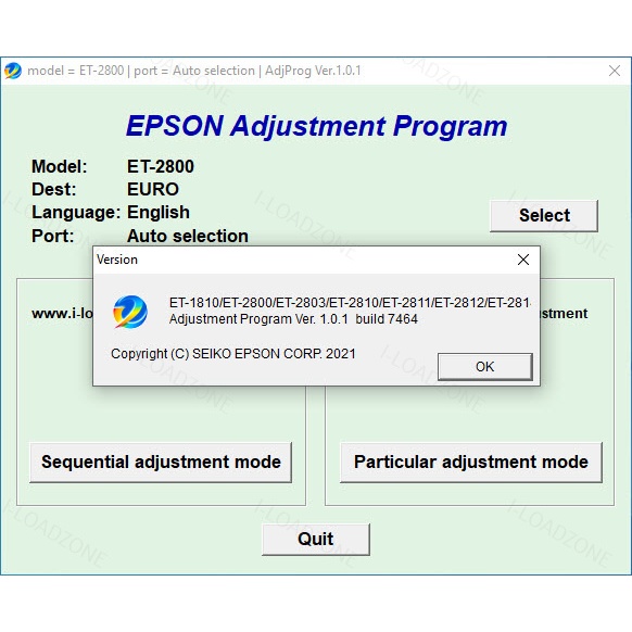 Reset Epson ET-1810 ET-2800 ET-2803 ET-2810 ET-2811 ET-2812 ET-2814 ET-2815 ET-2820 ET-2821 ET-2825 