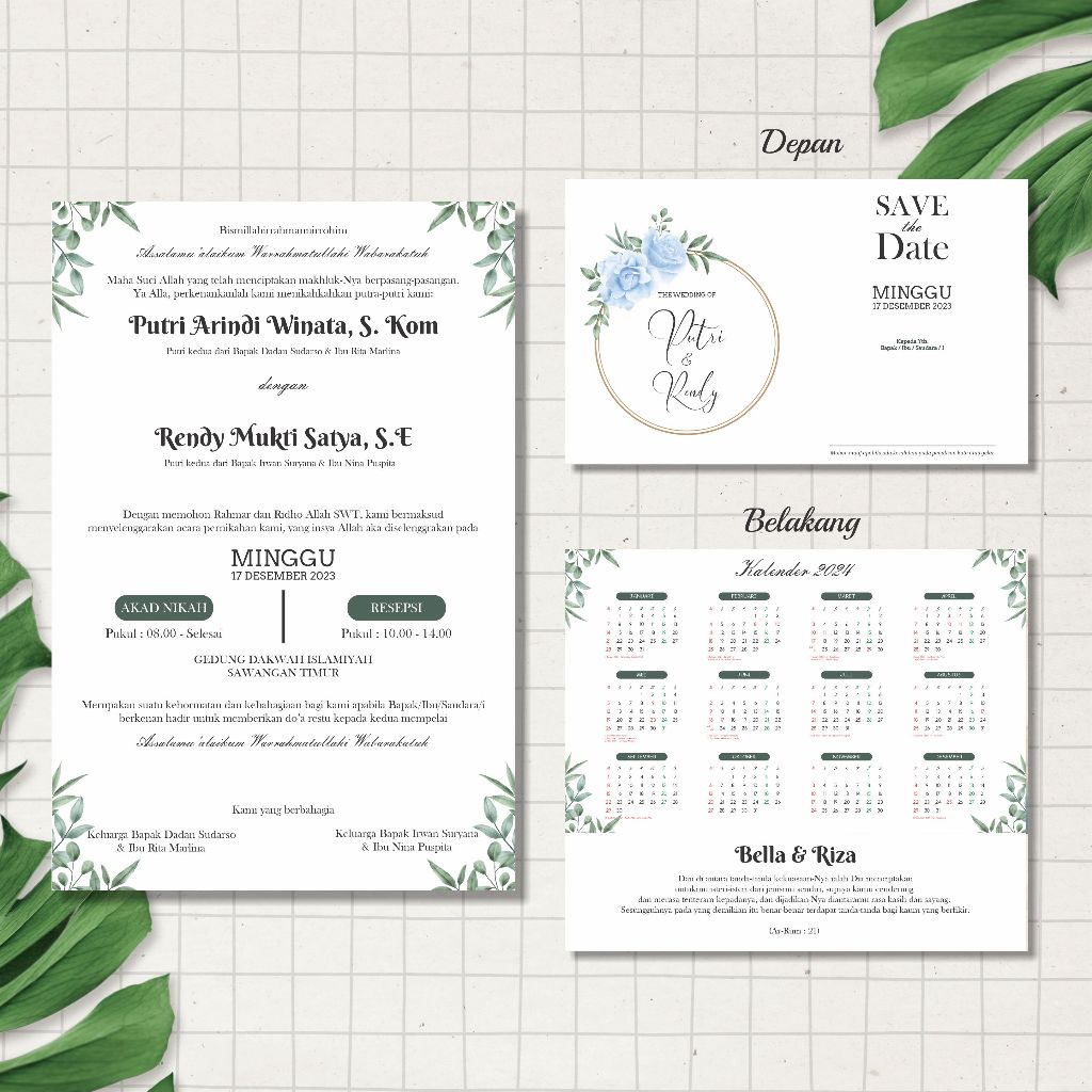 Undangan Pernikahan Kalender Meja Termurah