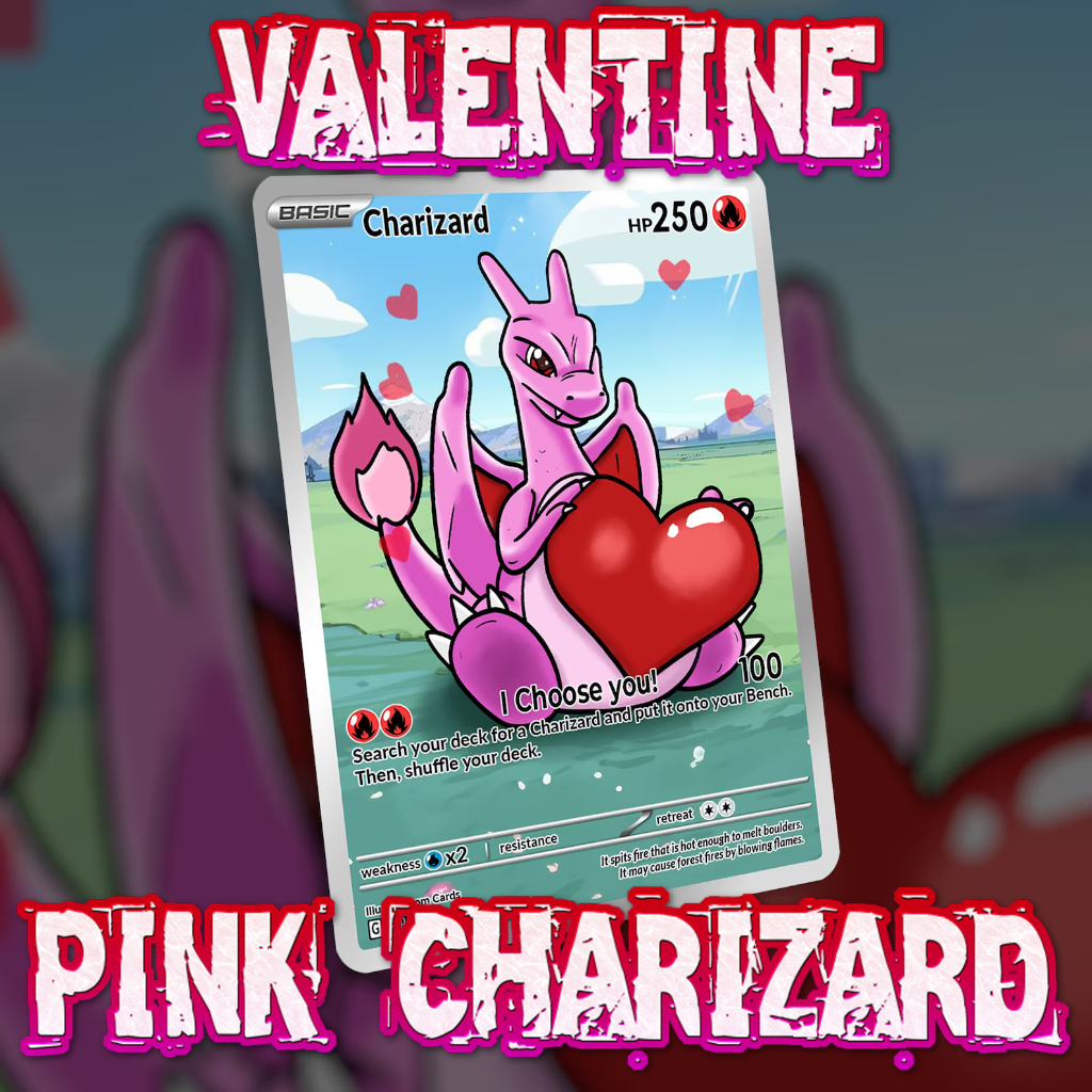 KARTU POKEMON TCG HOLOGRAM SPECIAL (VALENTINE) PINK CHARIZARD