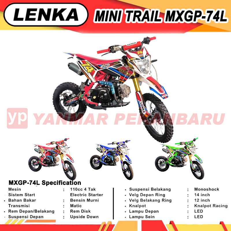 Motor Cross Mini Trail 110cc 4 Tak LENKA MXGP-74L