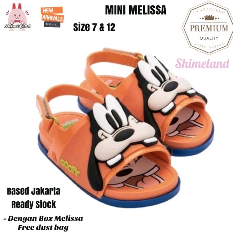 MALL Sendal Sepatu Anak MINI MELISSA BEACH SLIDE Goofy PLUTO and Friends  BOX