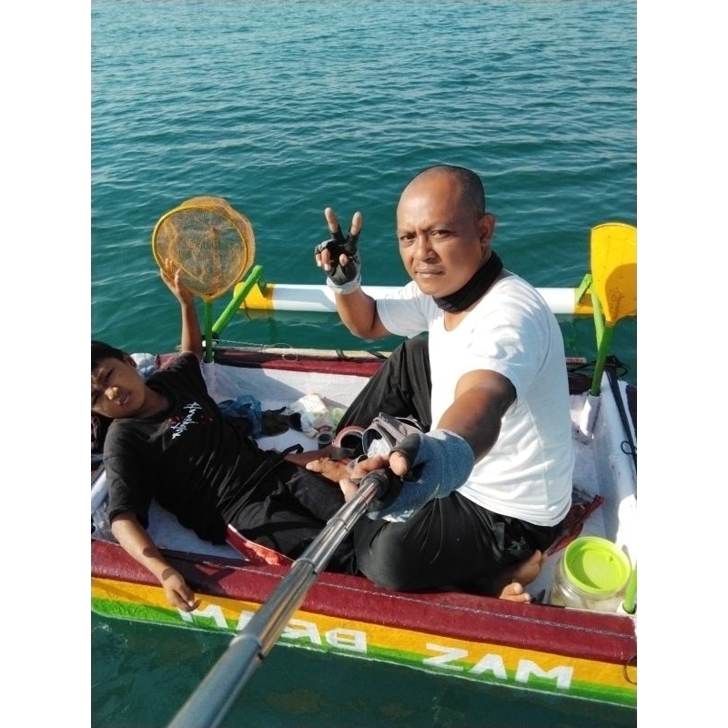 speedboat mancing dua katir dayung
