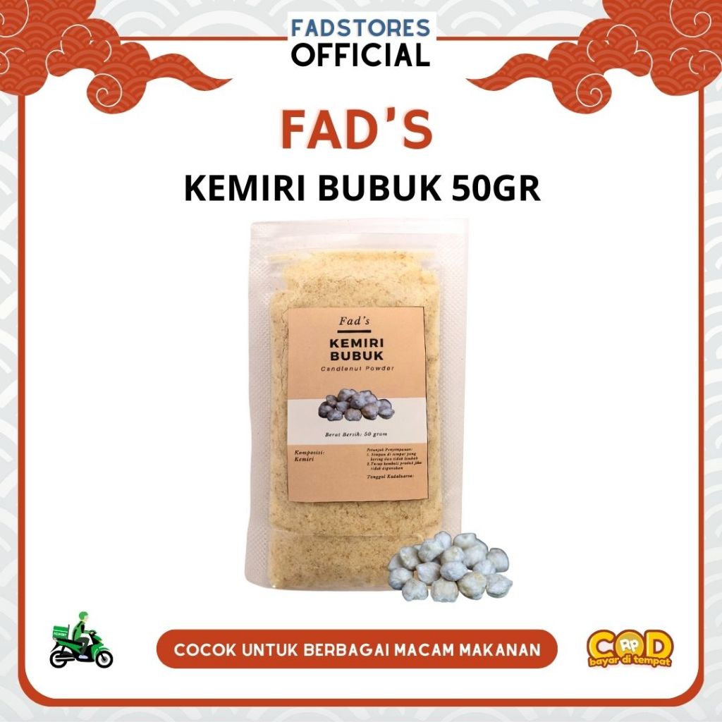 

Kemiri Bubuk 50gr - Candlenut Powder 50gr - Fad's Rempah Bubuk - Rempah JSR