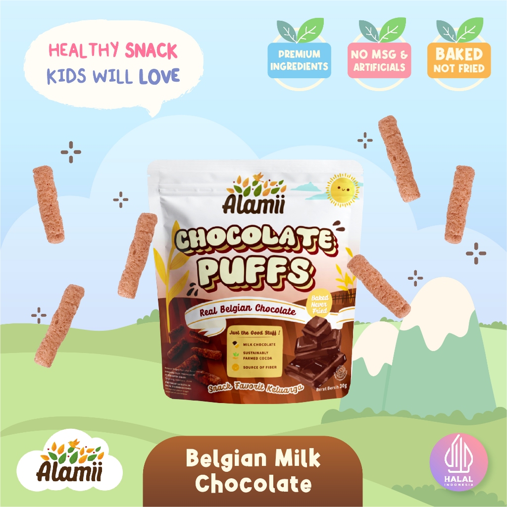 Snack Sehat Anak - Alamii Puffs  - Chocolate  (30g) - Gluten Free