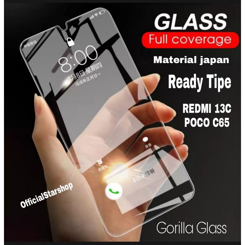 Tempered Glass Xiaomi Redmi 13c & Poco C75 C65 Screen Protector Gorilla Glass Full Screen Redmi 14c 