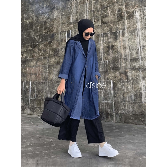 dSideFashion | JEANS DENIM OUTER | Outer tunik wanita lengan panjang