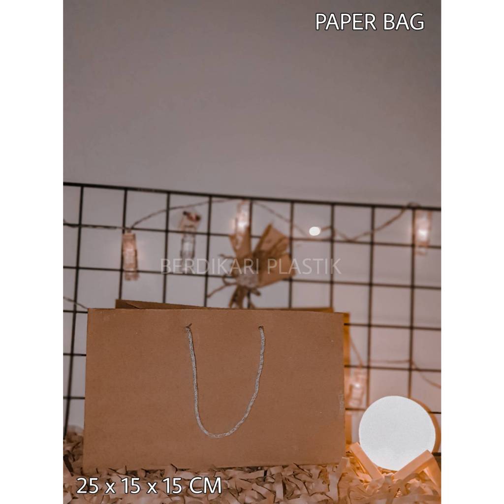 

Paper Bag / Tas Kertas Polos Warna Coklat Ukuran 25 x 15 x 15 CM