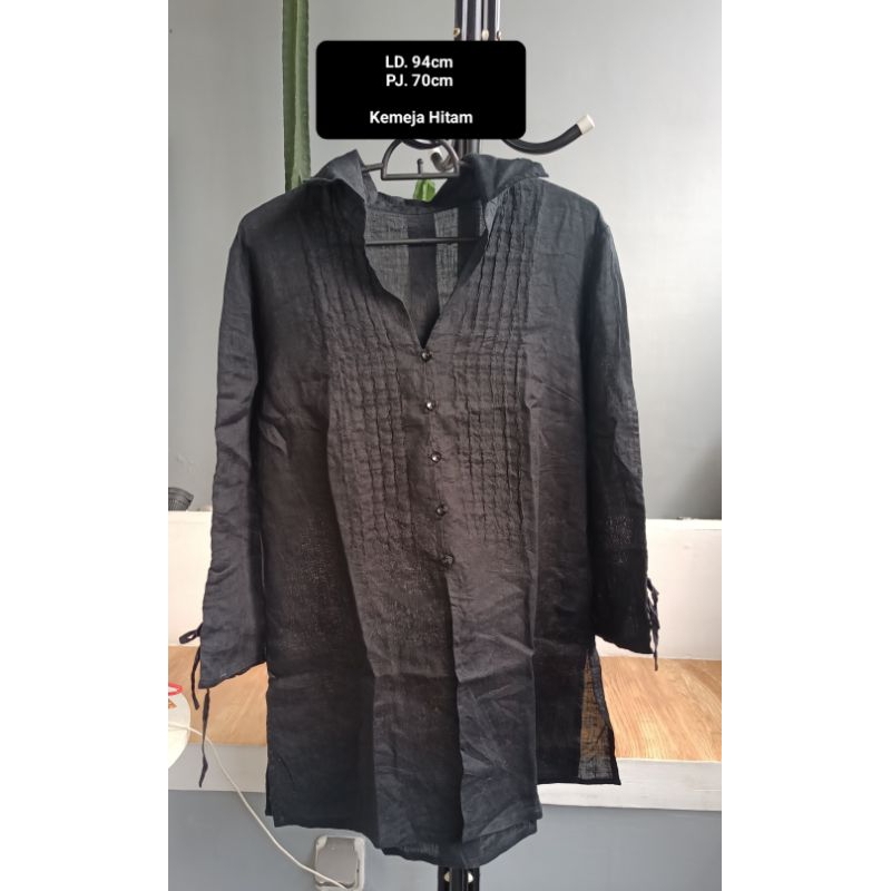 Kemeja Wanita Bahan Sifon Warna Hitam P