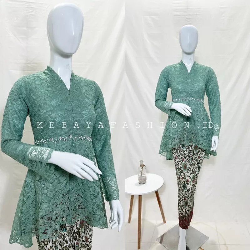 Set kebaya brokat payet/blouse brokat/kebaya tile/payet mutiara - Wardah