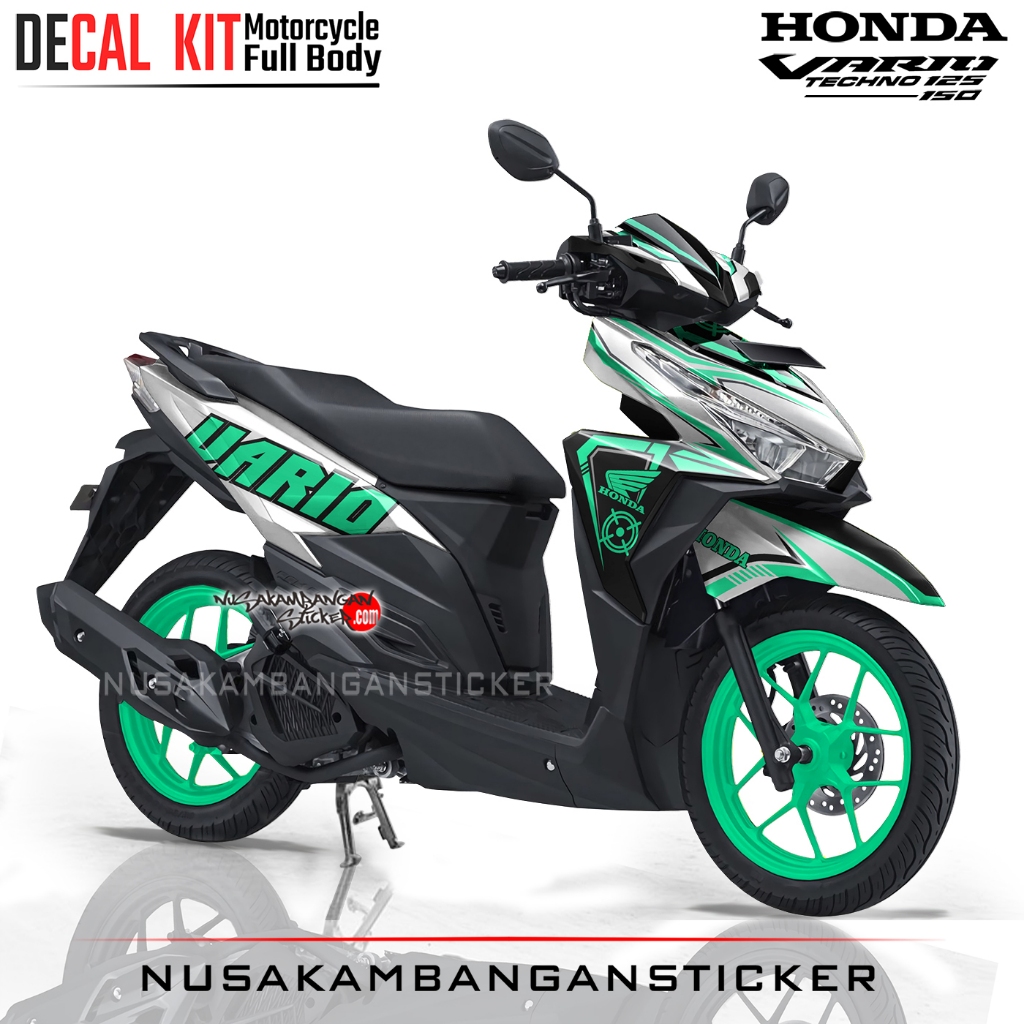 Decal Stiker Vario 125 -150 Putih Hijau Tosca Sticker Full Body