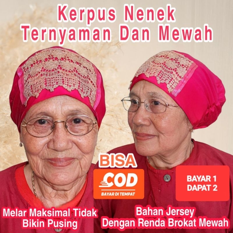 Kerpus Kupluk Krpus Ciput Turban Tulban Topi Beanies Haji Rajut Jadul Nenek Ibu Emak Eyang Mbah Emba