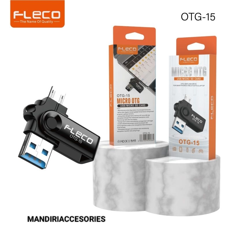 FLECO OTG-15 OTG-16 CARD READER MICRO SD COMBO + USB 3.0 ADAPTER MEMORY CARD