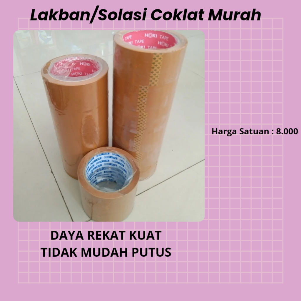 

Lakban Coklat Isolasi Selotip Clear Tape Daya Lengket Kuat Lakban