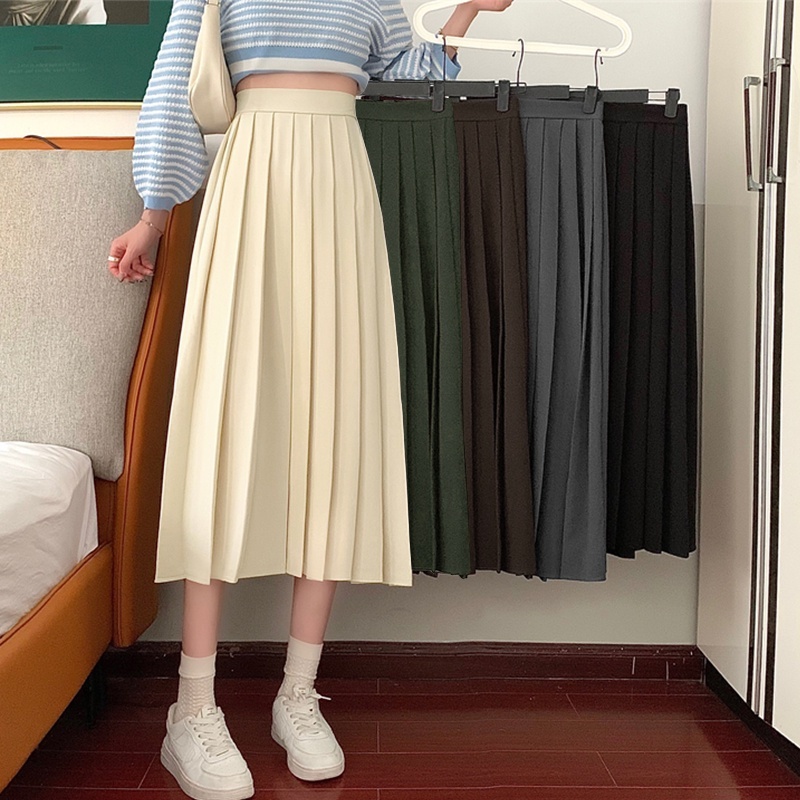 Oppa Style Shop 555 Long Tennis Skirt/Korean Pleated Skirt/Rok Panjang/Rok tennis