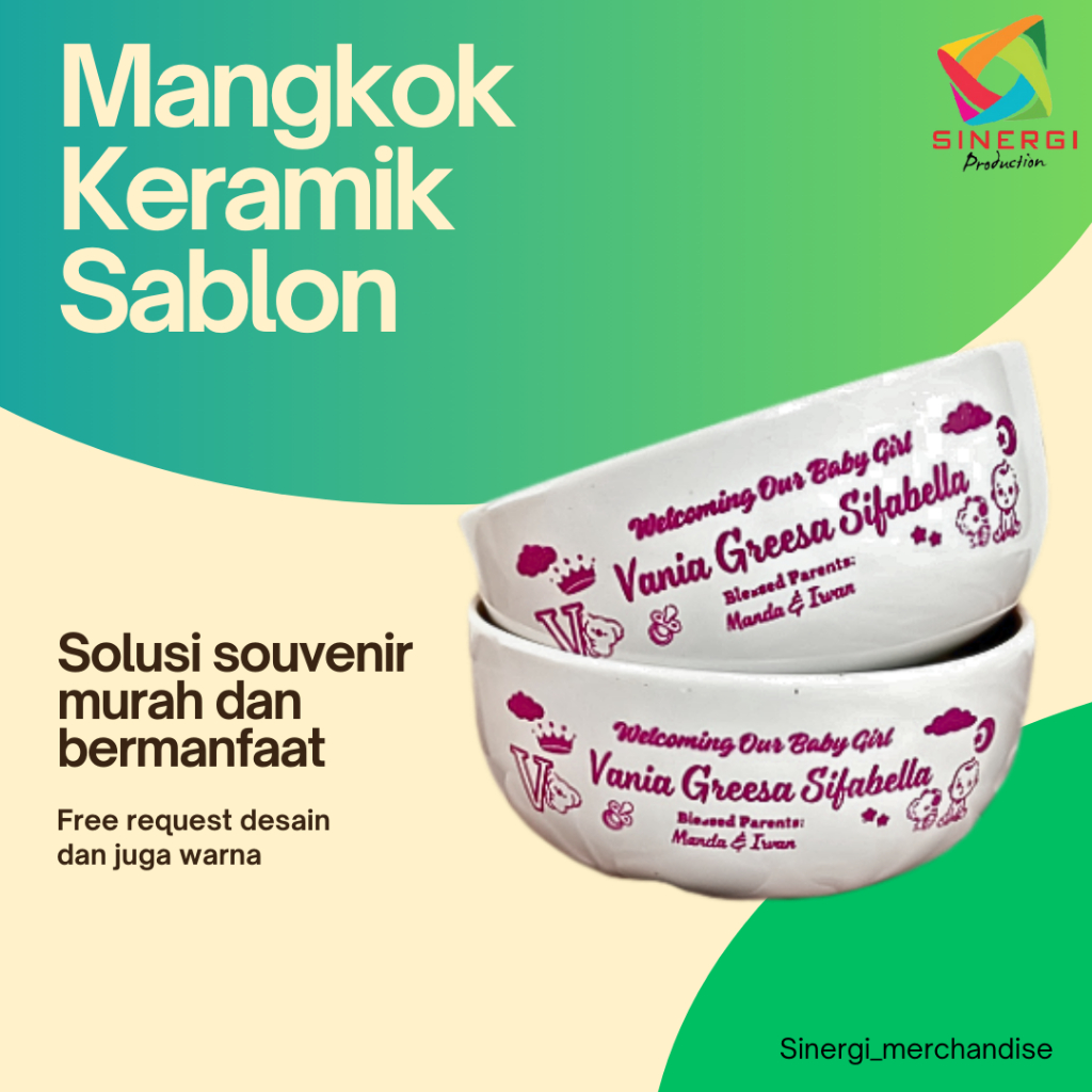 MANGKOK KERAMIK SABLON CUSTOM SOUVENIR