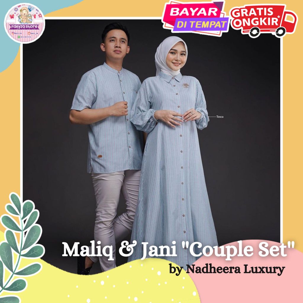 Maliq & Jani Couple Set ORI by Nadheera Luxury Sarimbit Keluarga Lebaran 2024 Baju Couple Pasangan I