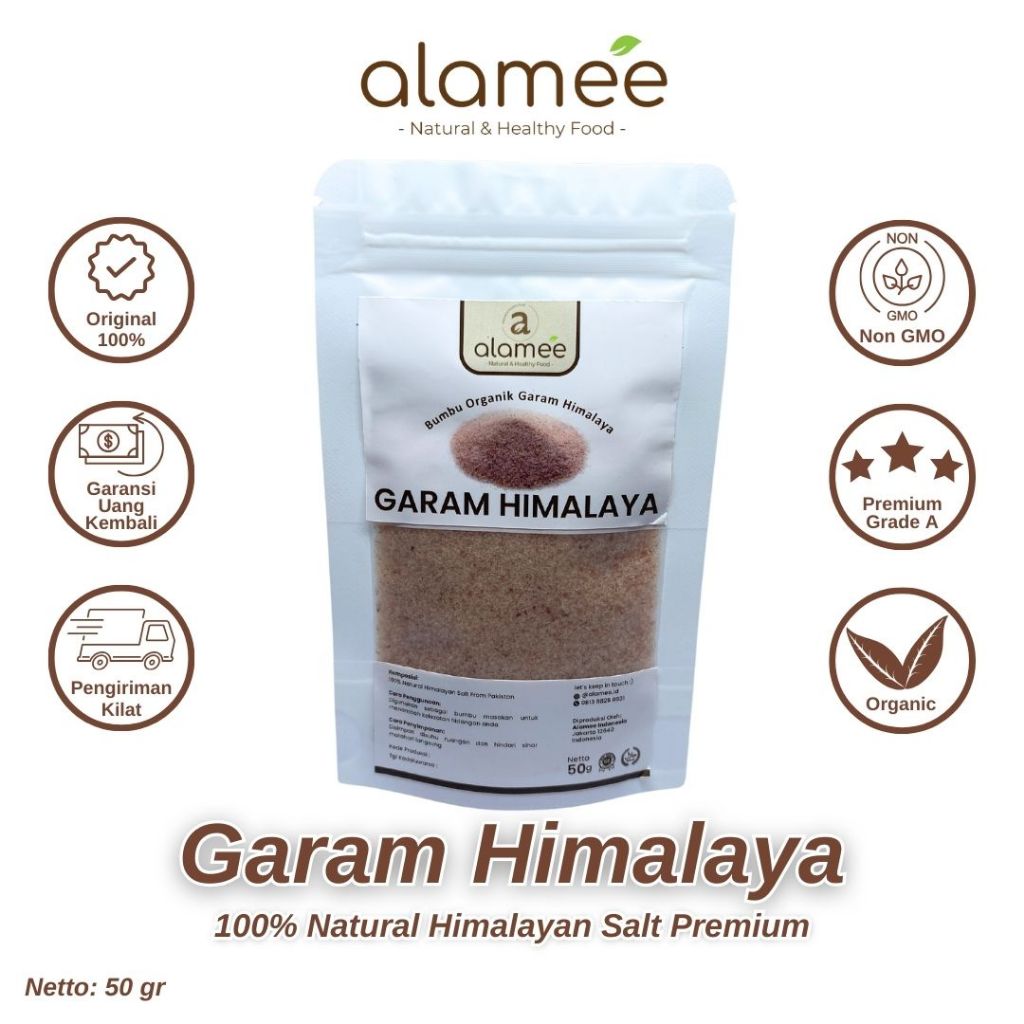 

Garam Himalaya Natural Himalayan Pink Salt Bumbu Dapur Organik Masak Rempah Rimpang Murni Asli Tanpa Campuran ALAMEE bumi rempah