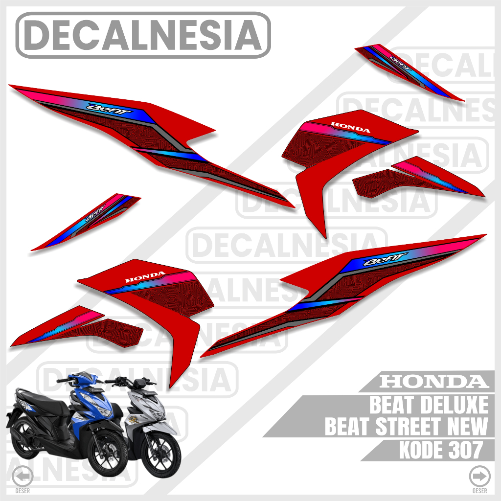 Striping Stiker Motor Beat Deluxe 2021 2022 2023 2024 CBS ISS Street New Honda Variasi Modifikasi Li