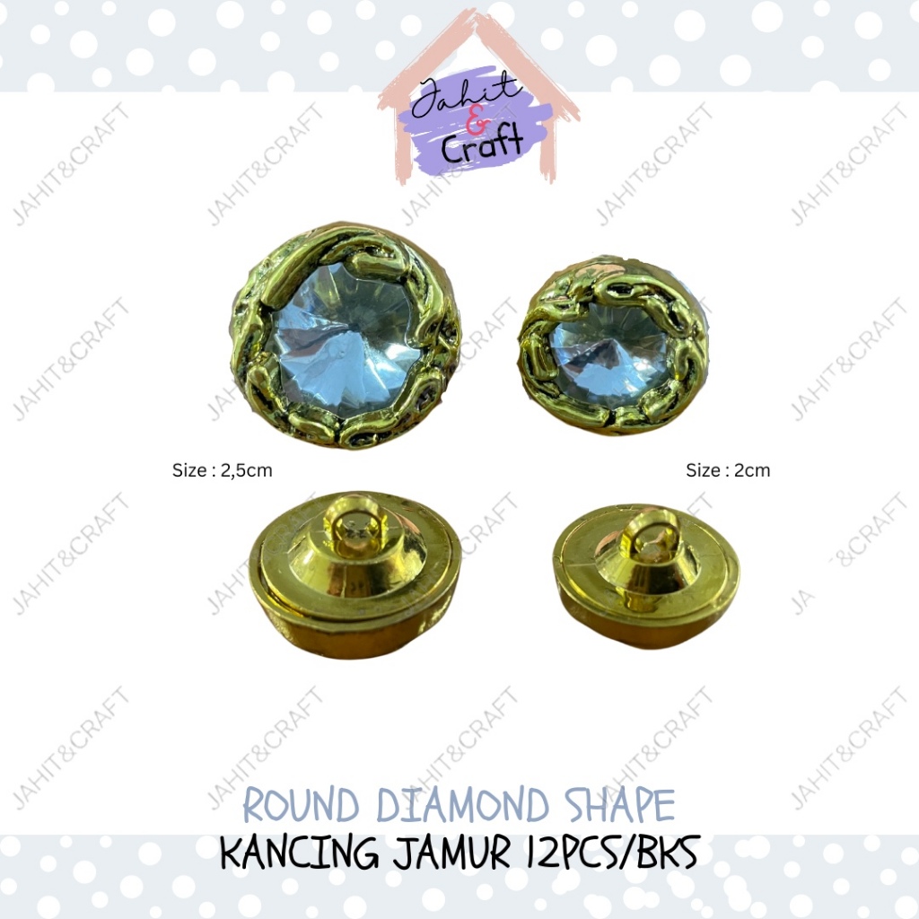 KANCING JAMUR GOLD FASHION / KANCING BLAZER / KANCING JAS BESAR 3,5