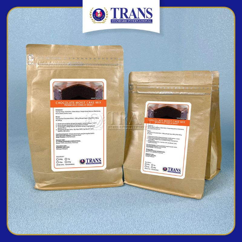 

Trans Premix Moist Chocolate Cake 500 Gram Tepung Instant Untuk Kue Cokelat Lembut