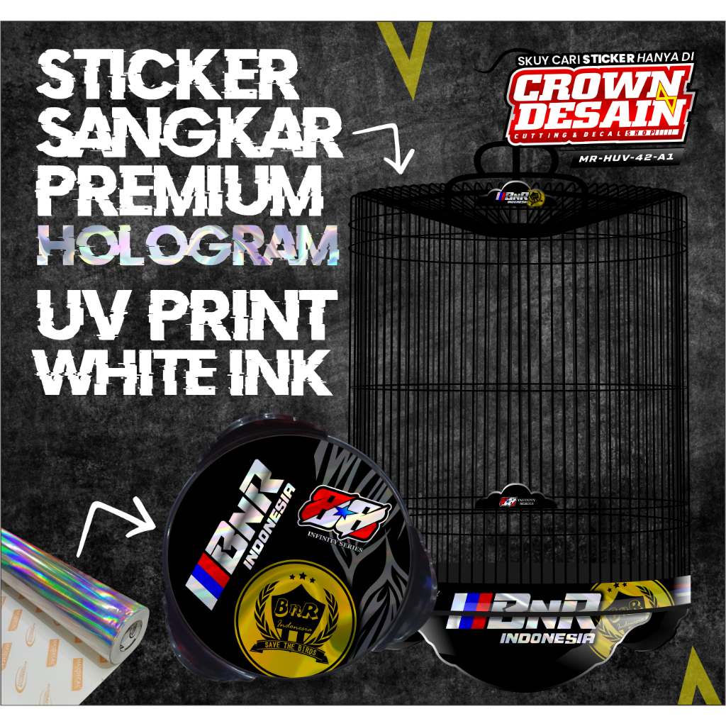 Stiker Tebok Murai BNR Indonesia 88 Hologram Edition - Decal Sangkar Murai Bulat BNR No 1 2 3 Custom