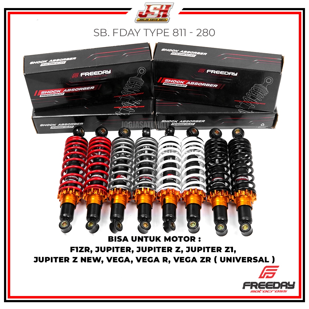 Shockbreaker Shock Belakang Freeday Bebek Type 811 Non Tabung  280mm 320mm 340mm Cb 150 CB GL 100 GL