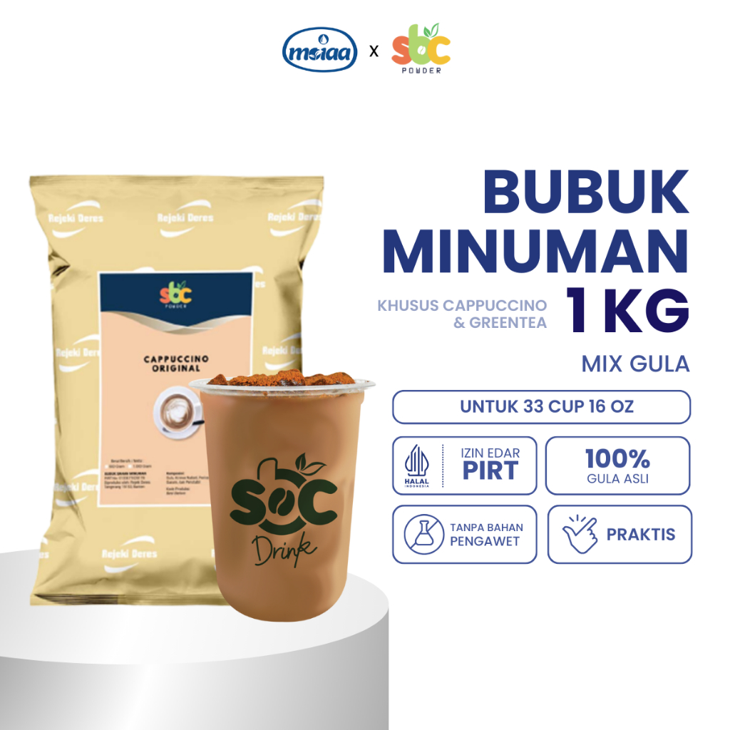 

MOIAA x SBC - Bubuk Minuman Sbc Drink 1 Kg/ Minuman Kopi Kiloan/ Bubuk Matcha/ Bubuk Capucino