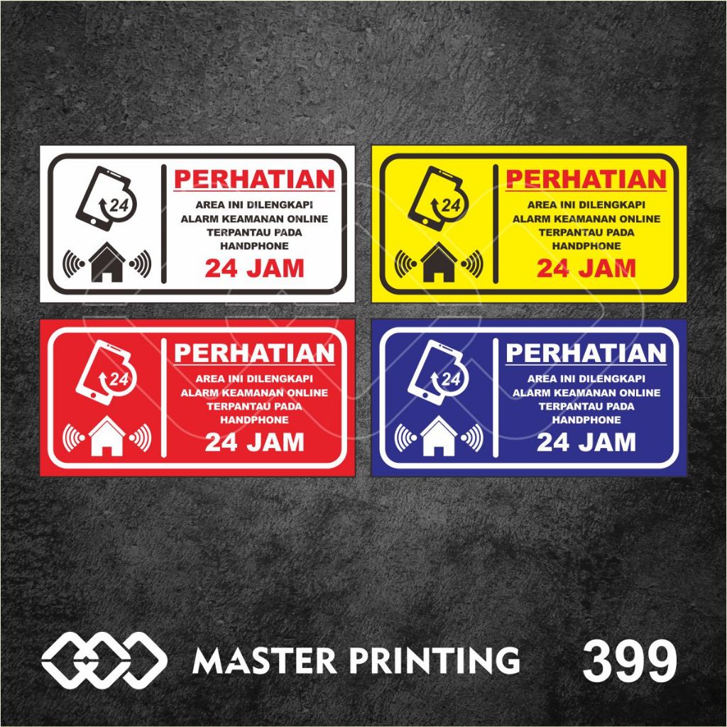 

399 - Stiker Area Ini Dilengkapi Alarm Keamanan Online 24 Jam, Tahan Air, Termurah, dan Bisa Custom