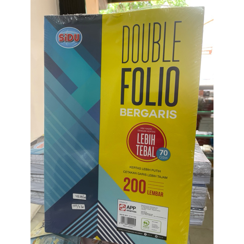 

kertas folio bergaris 1 pak isi 200 lembar merk SIDU