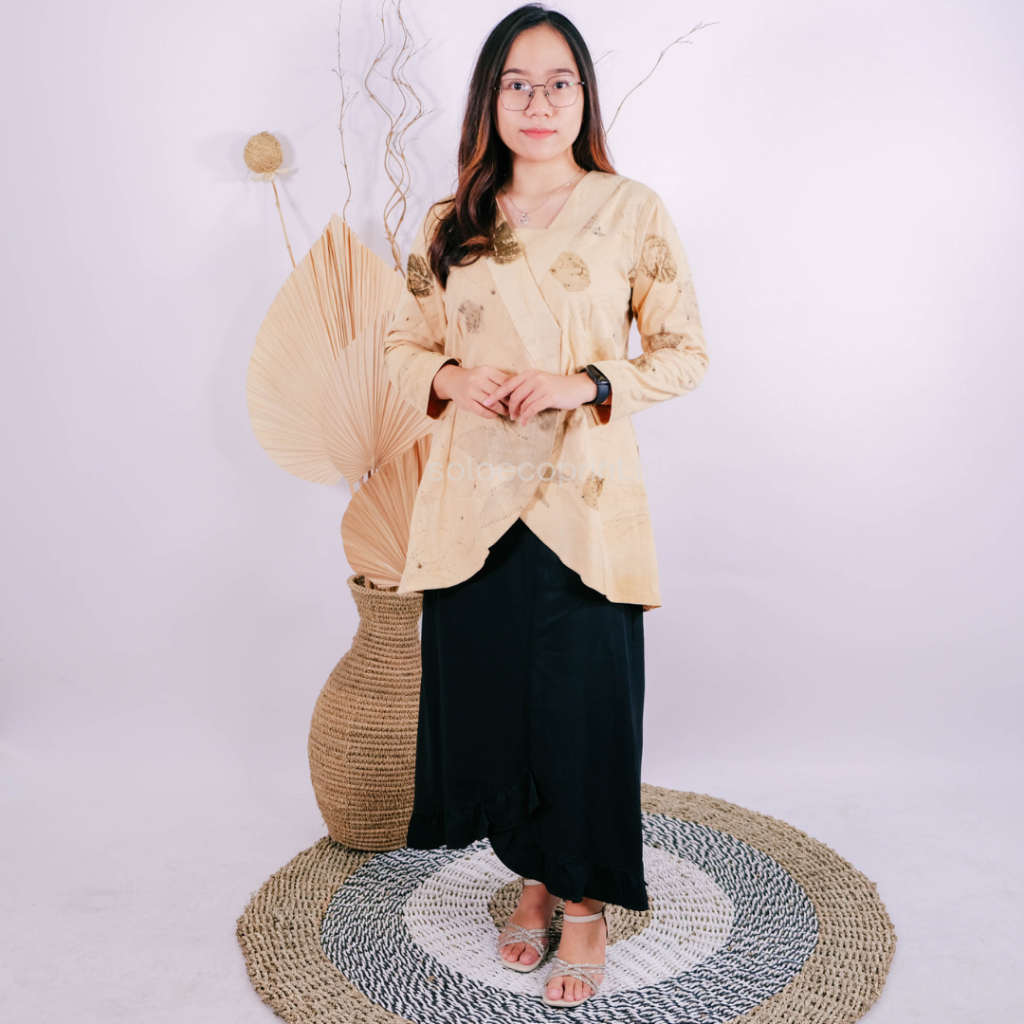 Katy Blouse/Kemeja Motif Lengan Panjang/Kemeja Panjang Wanita/Baju Ecoprint/Batik Ecoprint/Baju Ecop