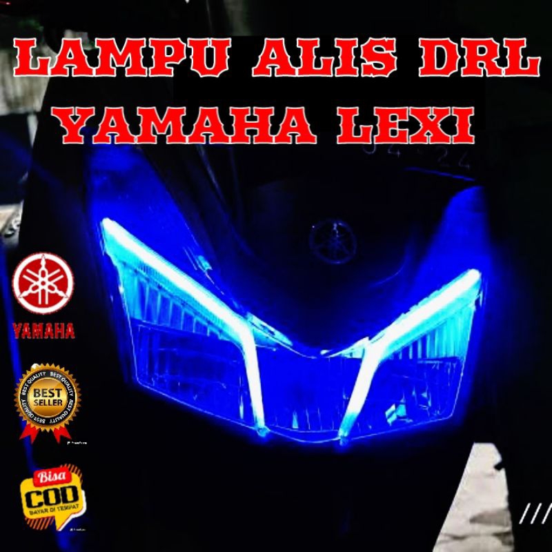LAMPU ALIS LEXI SEPASANG KANAN KIRI BONUS 2PCS DEVIL EYES TIGA TITIK LED LAMPU VARIASI MOTOR LAMPU V