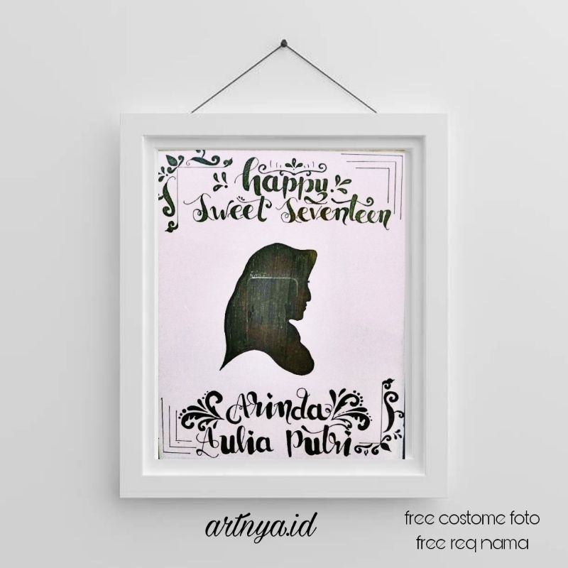 Cetak foto doodle art | lettering hiasan dinding | kado ulang tahun