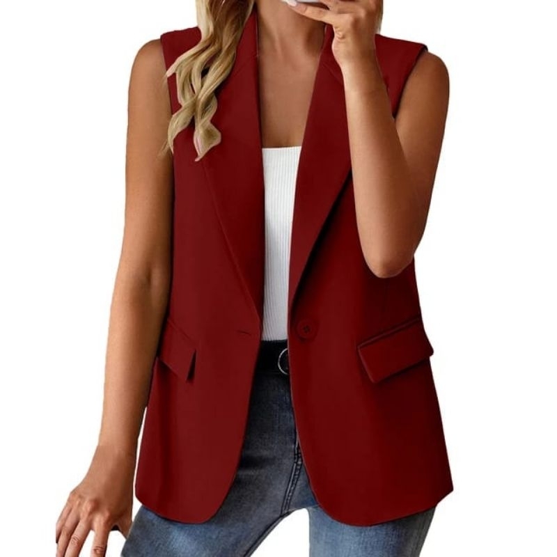Vest Wanita Korea - Blazer Wanita Tanpa Lengan
