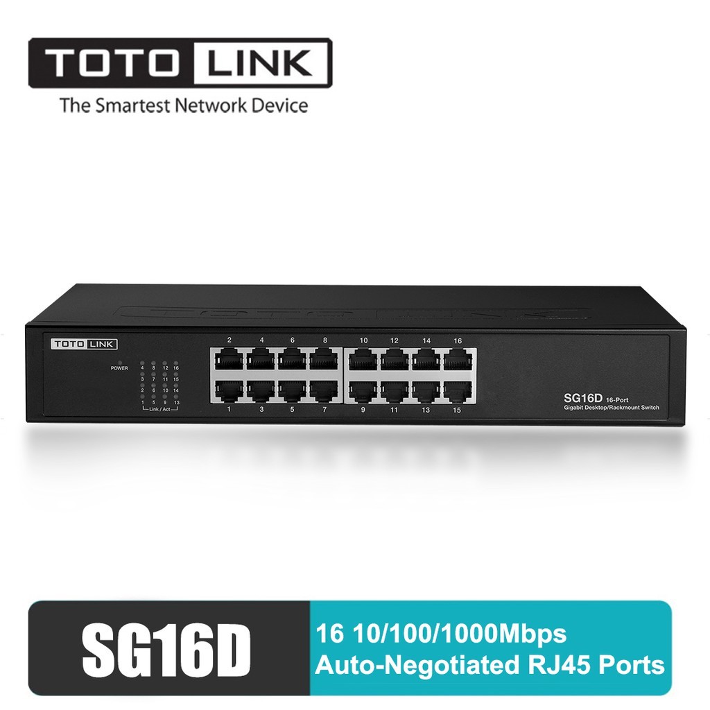 SWITCH HUB TOTOLINK SG16 Switch 16 Port Gigabit Unmanaged